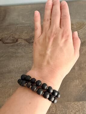 Black Beaded Wrap Bracelet